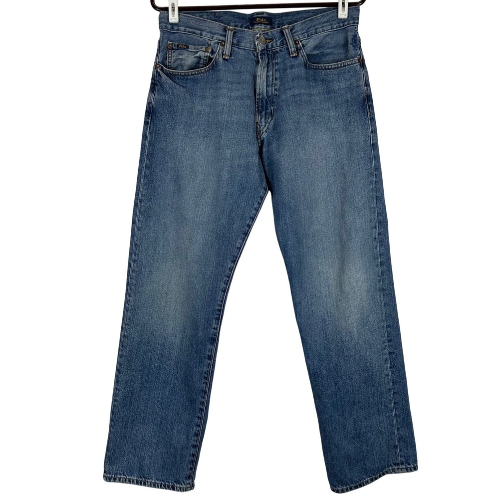 Polo Ralph Lauren Thompson Relaxed Mens Jeans 32 Blue Medium‎ Wash Straight Leg